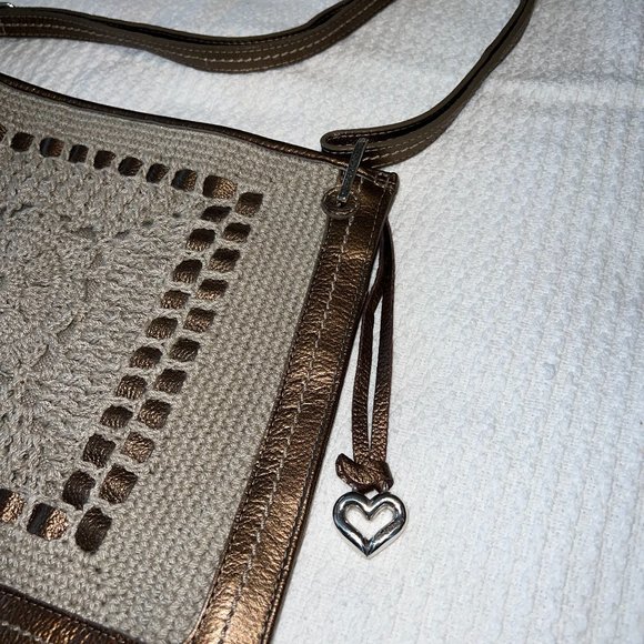 BRIGHTON PEWTER HAND CROCHETED SHOULDER BAG - Picture 2 of 16